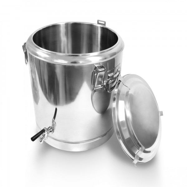 Schengler Edelstahl Thermobehälter 70 Liter - 50 x 50 cm + Deckel