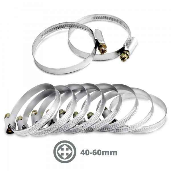 10 x Schlauchschelle verzinkt - 40 bis 60 mm