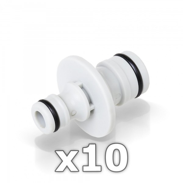10 x Berlan 2-Wege Schlauchkupplung 1/2'' auf 3/4 Zoll - RED LINE -