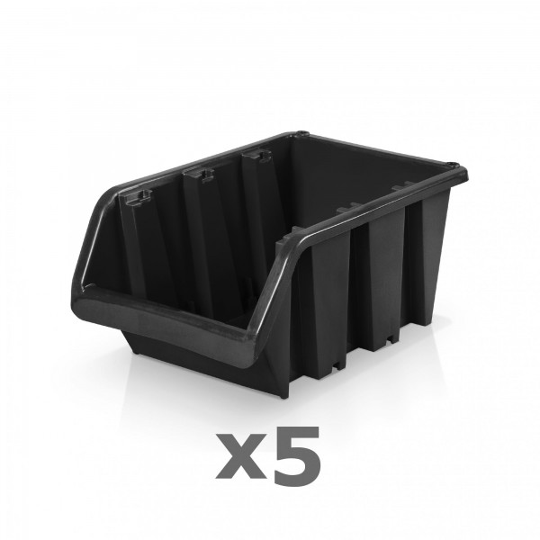 5 x Lagerbox Größe 4 schwarz