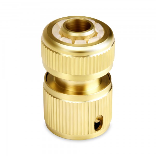 3/4" Schlauch-Schnellkupplung mit Wasserstopp - Messing