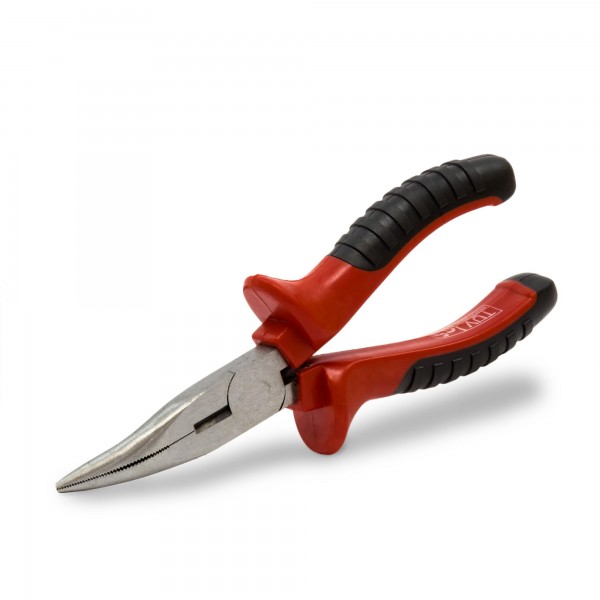 Spitzzange 160 mm mit gebogenen Backen
