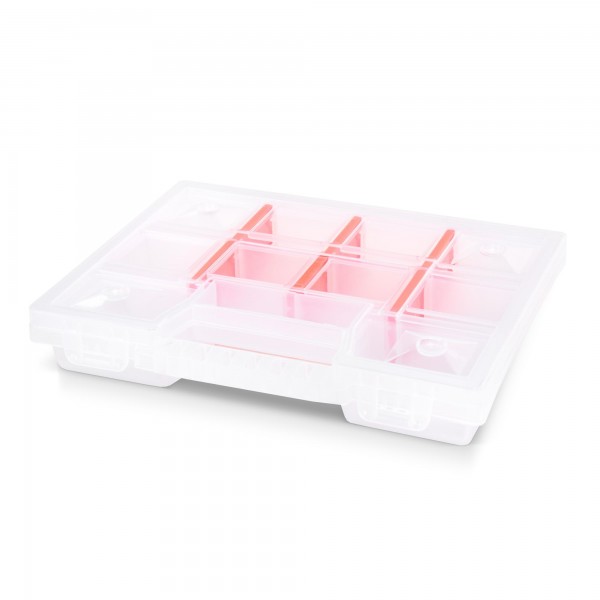 Kunststoff Sortimentskasten transparent - 11 Fächer - 195x155x35 mm