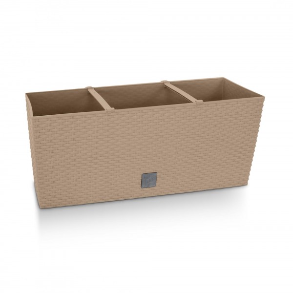 Bewässerungskasten Rattan 80 cm mocca