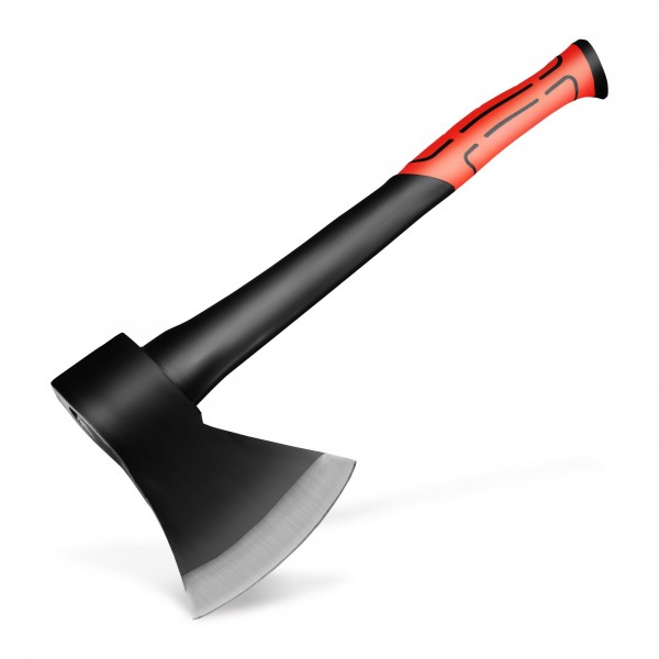 Axt 1000 g mit 45 cm Glasfasergriff - rot/schwarz