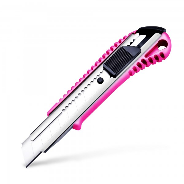 Damen-Teppichmesser 18mm rosa mit Auto-Lock