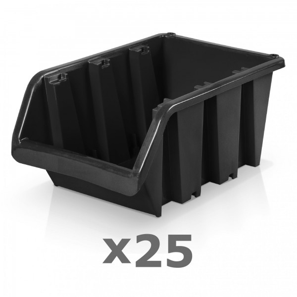 25 x Lagerbox Größe 6 schwarz