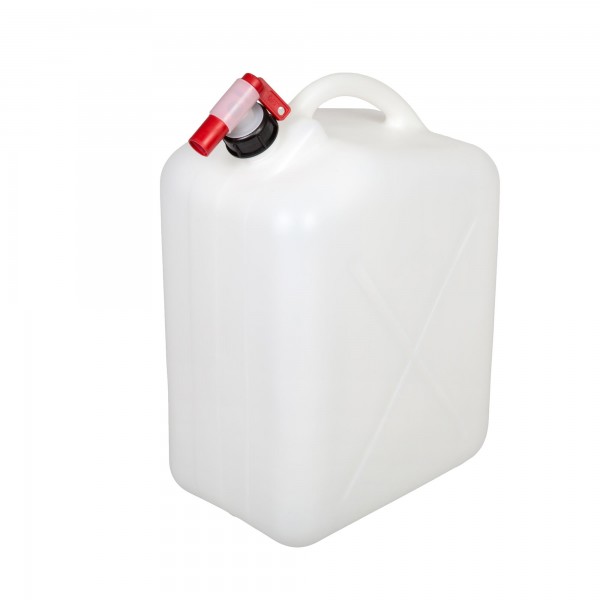 Wasserkanister 20 Liter mit Hahn - farblos