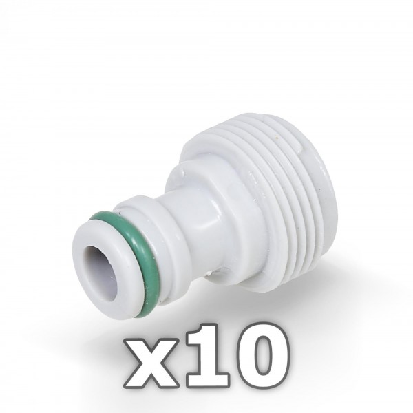 10 x Berlan Gerätestück 3/4" Zoll AG Geräteadapter -GREEN LINE-