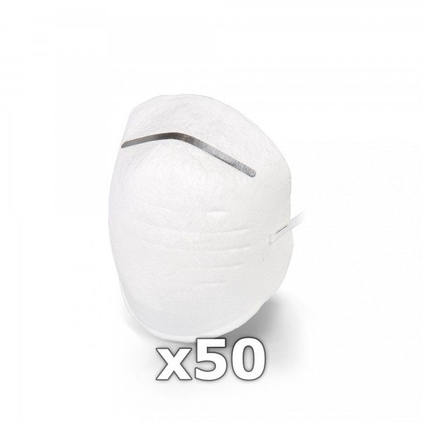 50 x Staubschutzmaske / Mundschutz - weiß
