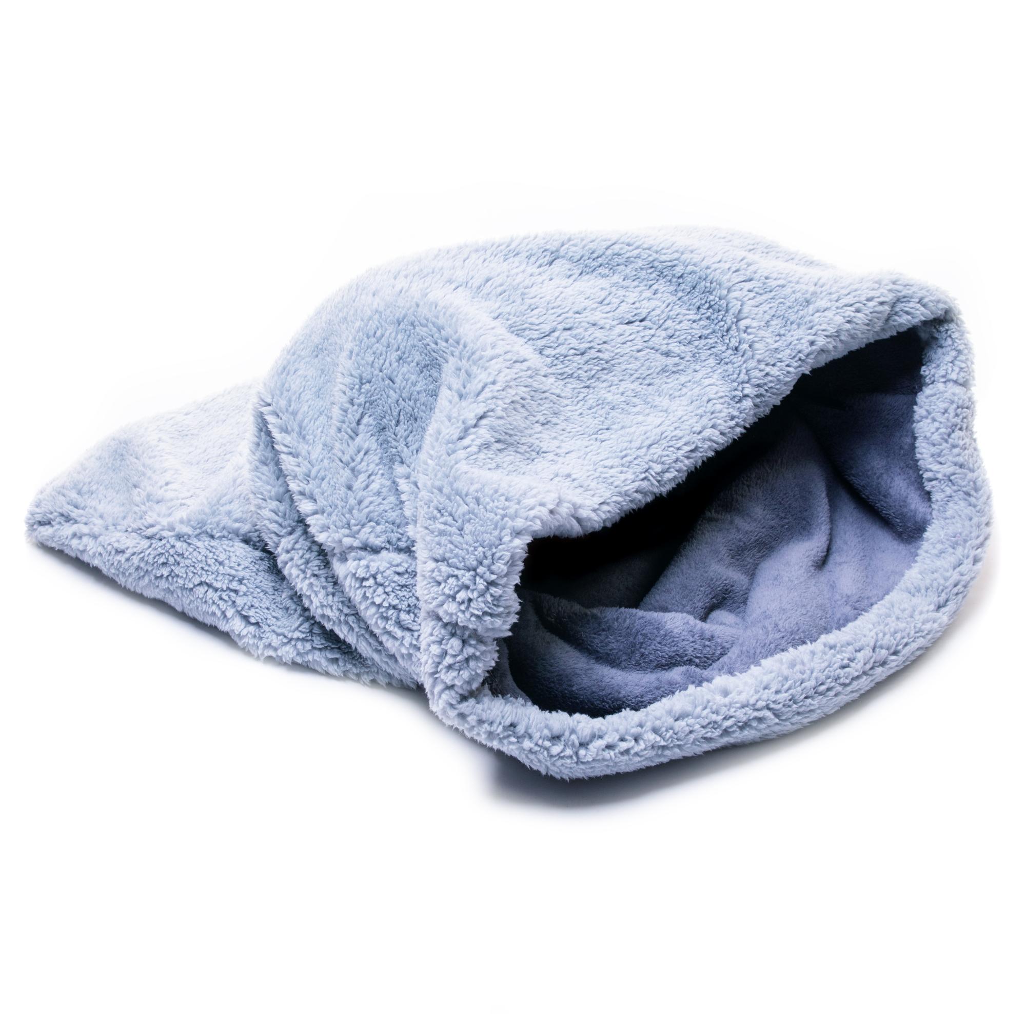 Hundedecke 3 in 1 XXL Fleece Hund Decke Schlafsack Kissen Bett Grau