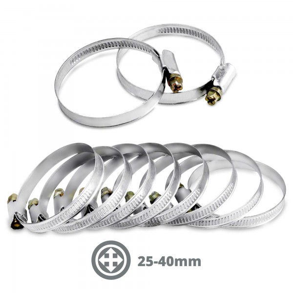 10 x Schlauchschelle verzinkt - 25 bis 40 mm
